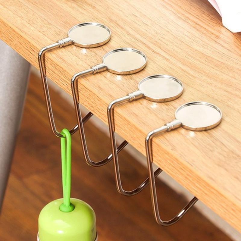 Портативный складной настольный крючок, 2 шт., женский органайзер для сумок, складной крючок для сумки, вешалка для сумочки, держатели для офисного стола, боковой крючок