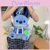 Плюшевый рюкзак Stitch с нейлоновым подкладом и застежкой-молнией для повседневного использования