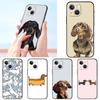 Такса Собака-сосиска Роскошный Чехол Для Телефона Для Apple iPhone 16 11 15 14 Pro MAX 12 13 7 8 Plus X XR XS SE Силиконовый Черный Чехол