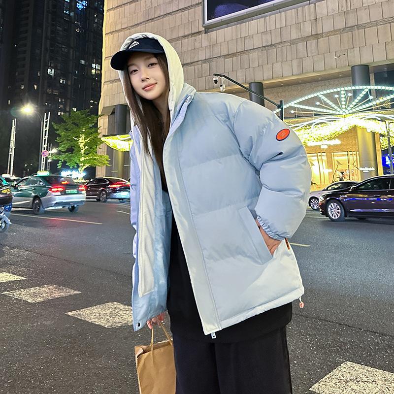 Winter Cotton Coat Popular Men's Thick Cotton Coat Women's Hooded Couple's Coat Simple Color Matching Warm