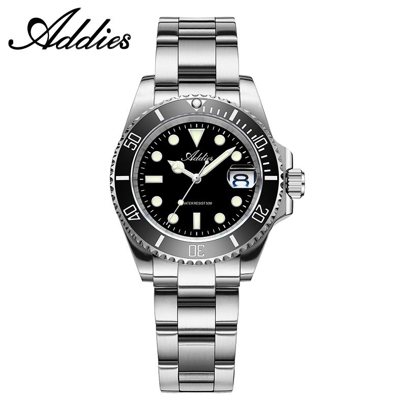 ADDIES 36mm Luxury Quartz Watch for Woman Top Brand Japan GM12 Ladies Steel Wristwatch Business Luminous 5Bar Waterproof Sport