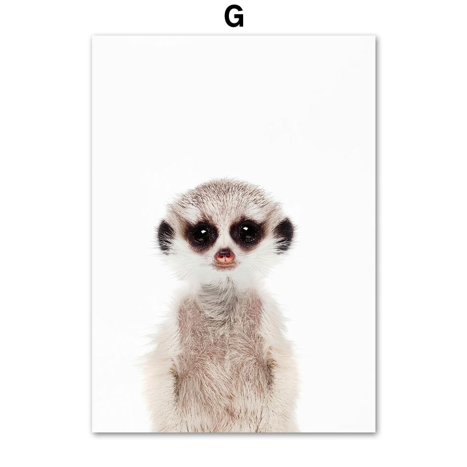 Слон, Лев, Медведь, Жираф, Панда, Тигр, Енот, настенная живопись, холст, картина с детенышем, постер для детей, декор для детской комнаты для мальчиков и девочек