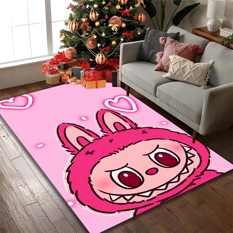 1pc Office Carpet, LABUBU Chair Rug, Living Room Printed Area Rug, Home Chair Floor Mat