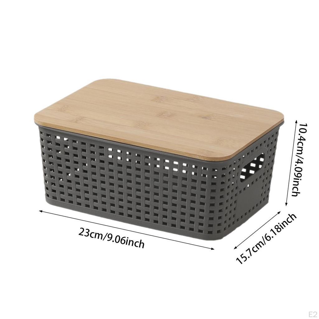 Storage Basket Weave Box Multipurpose Portable for Organizing Container Kitchen Cabinet