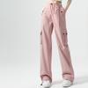 Quick-drying Work Pants for Women In Spring and Summer New Small Tying Pants High Waist Wide-leg American Casual Sports Pants
