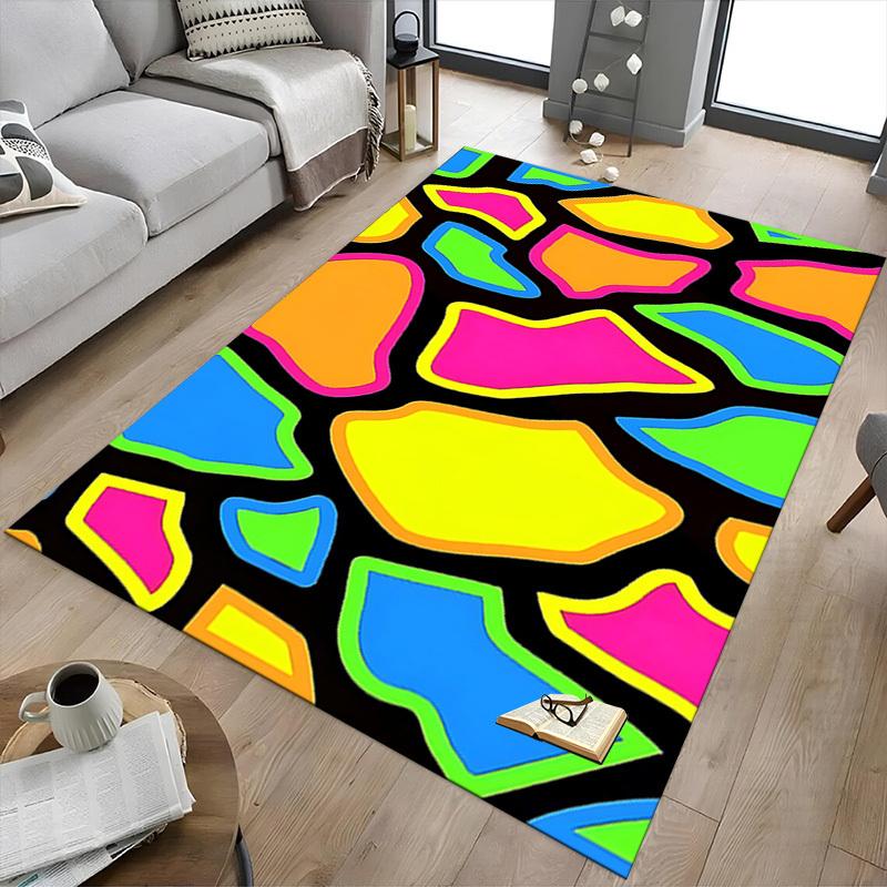 1 шт. Абстрактное искусство, Очень большой нескользящий ковер для пола, Офис, семья, спальня, Ковер большого размера, Ковер для помещений, Яркие цвета