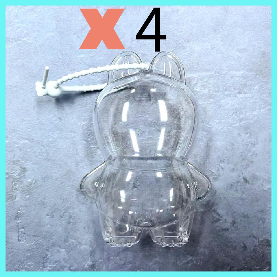 Transparent Protective Case for Labubu 4.0 Pin for Love Series Plush Doll Dust Cover Storage Box for LABUBU Doll Accessories