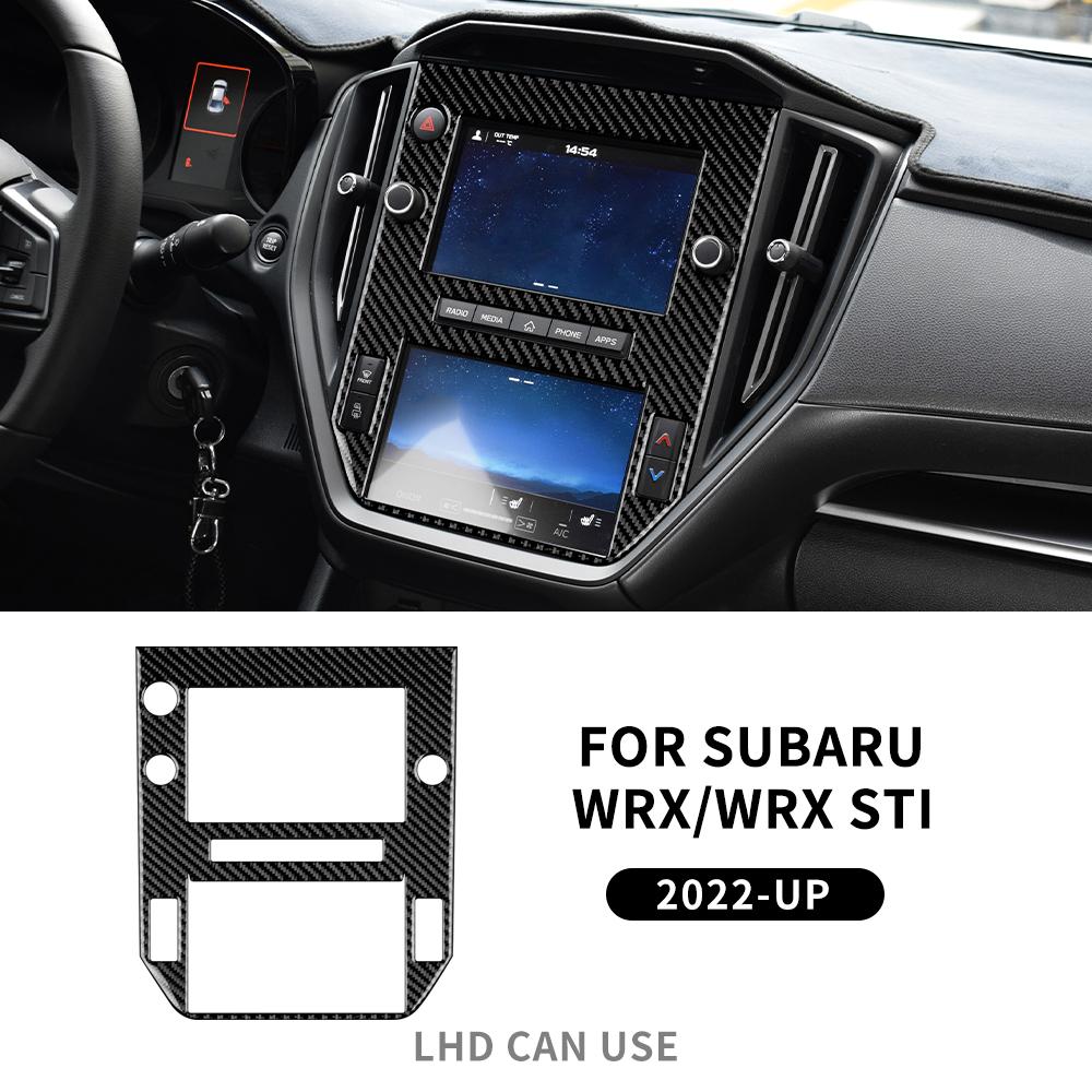 Real Soft Carbon Fiber For Subaru WRX/ WRX STI 2024 Car Central Navigation Frame Panel Sticker LHD Trim Accessories