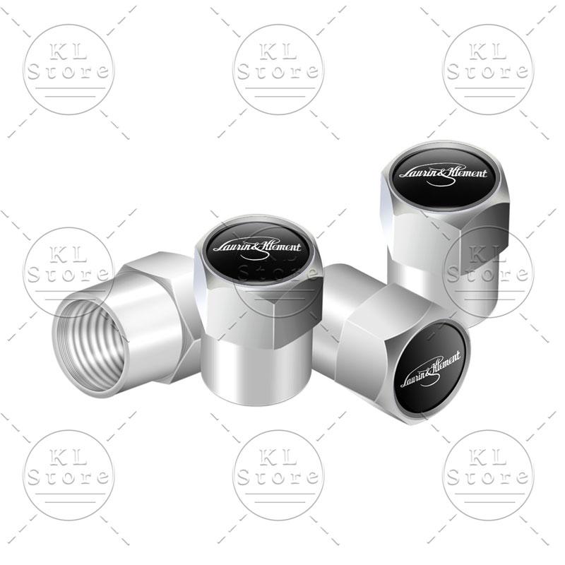 4pcs Laurin & Klement Logo Car Wheel Tire Valve Air Stem Caps Dust-proof Cover Decor For Skoda Kamiq Fabia Yaris Kodiaq Octavia