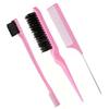 3pcs/set Slick Back Hair Brush Set Bristle Hair Brush Edge Control Brush Teasing Comb for Women