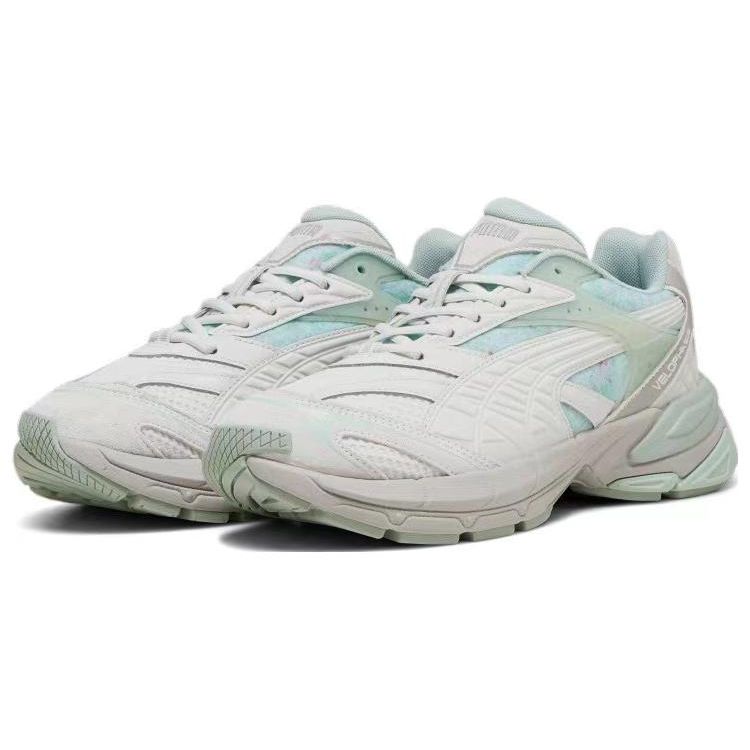 Puma Кроссовки унисекс Velophasis Rerooted серый умиротворяющий-серый зеленый-туман 393164-01