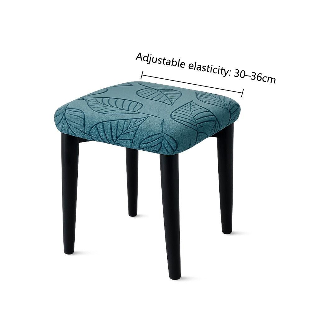 Solid Color Chair Seat Cover Leaf Stool Cover Universal Fiit Stool Case for Square Chairs