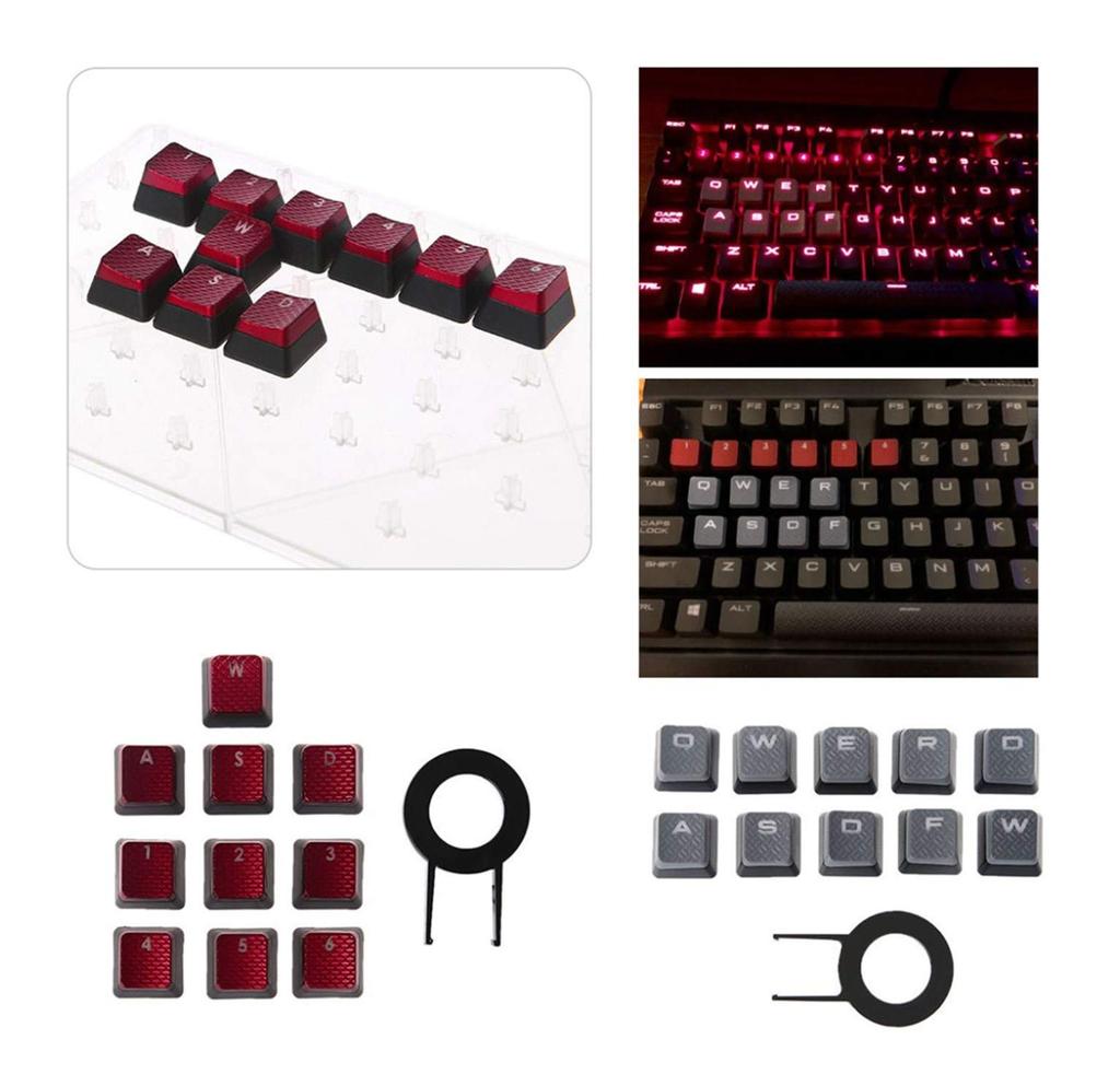 SHEAWA Corsair K65, K70, K95 Keycap Replacement Mechanical Keyboard Accessories (Red)