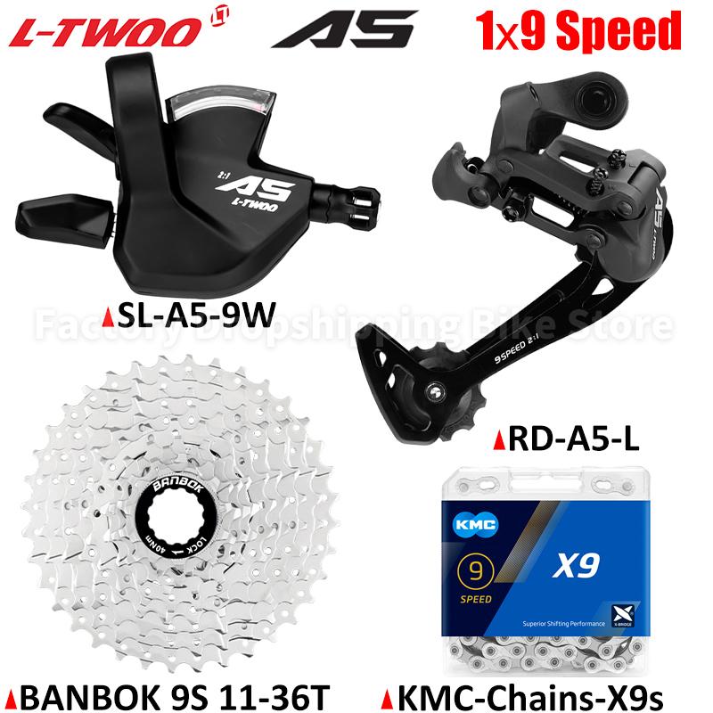 MTB Велосипедная группа переключателей LTWOO A5 1X9S Совместимая с SHIMANO 9 скоростей Кассетная втулка SUNSHINE 36T 42T 46T 50T 9 скоростей Цепи VG