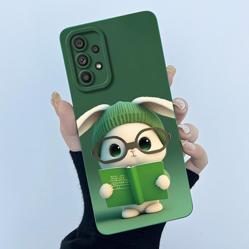 Shockproof Matte Case For Samsung Galaxy A32 A52 A52S A72 M52 5G Lovely Cartoon Liquid Silicone Camera Protective Bumper Cover