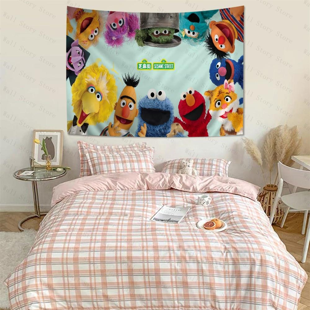 Sesame Street Cartoon Cartoon Tapestry Home Decoration Hippie Bohemian Decoration Divination Home Decor Bedroom Tapestry