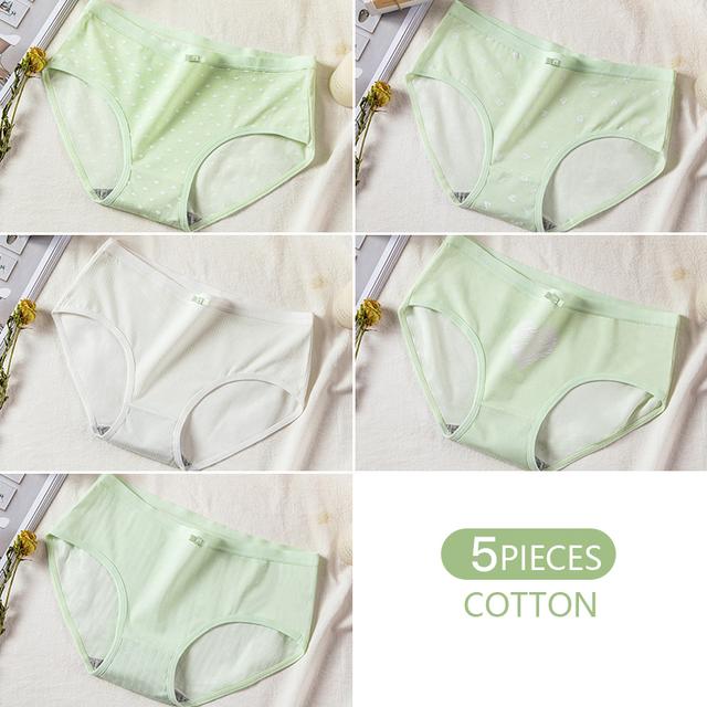 5 шт./компл. женские трусики из чистого хлопка, дышащее нижнее белье, трусы для девочек с милым принтом