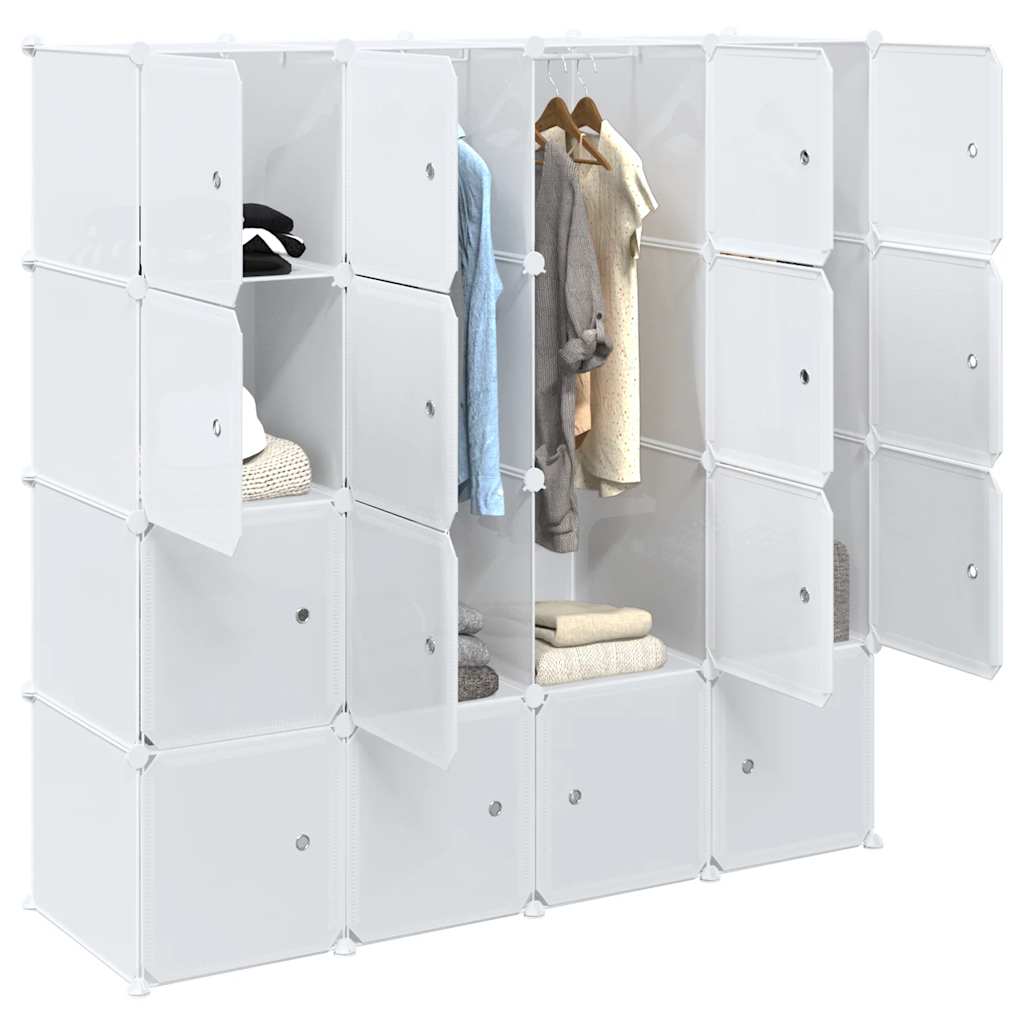 Cube Storage System with 16 Cubes and Hanging Rods PP