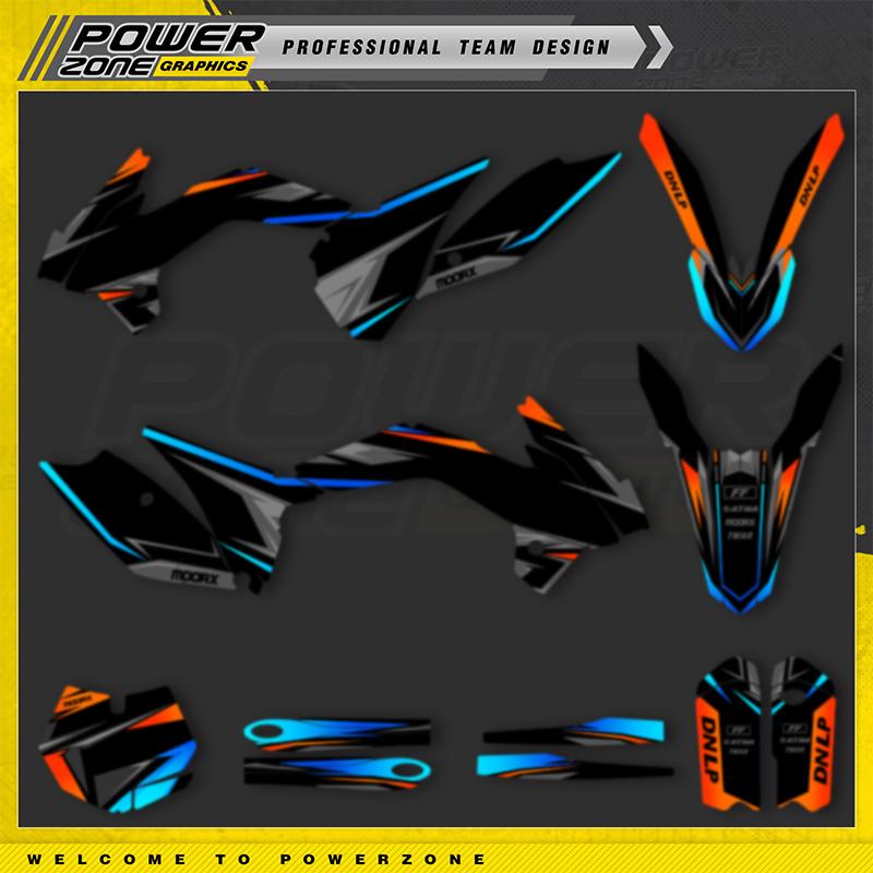 PowerZone Custom Team Graphics Backgrounds Decal Stickers Kit For KTM SX85 2013-2017 85cc Number Name Costom