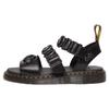 Leather Metal Buckle Fashion Sandals Unisex Sandals Black 30747001
