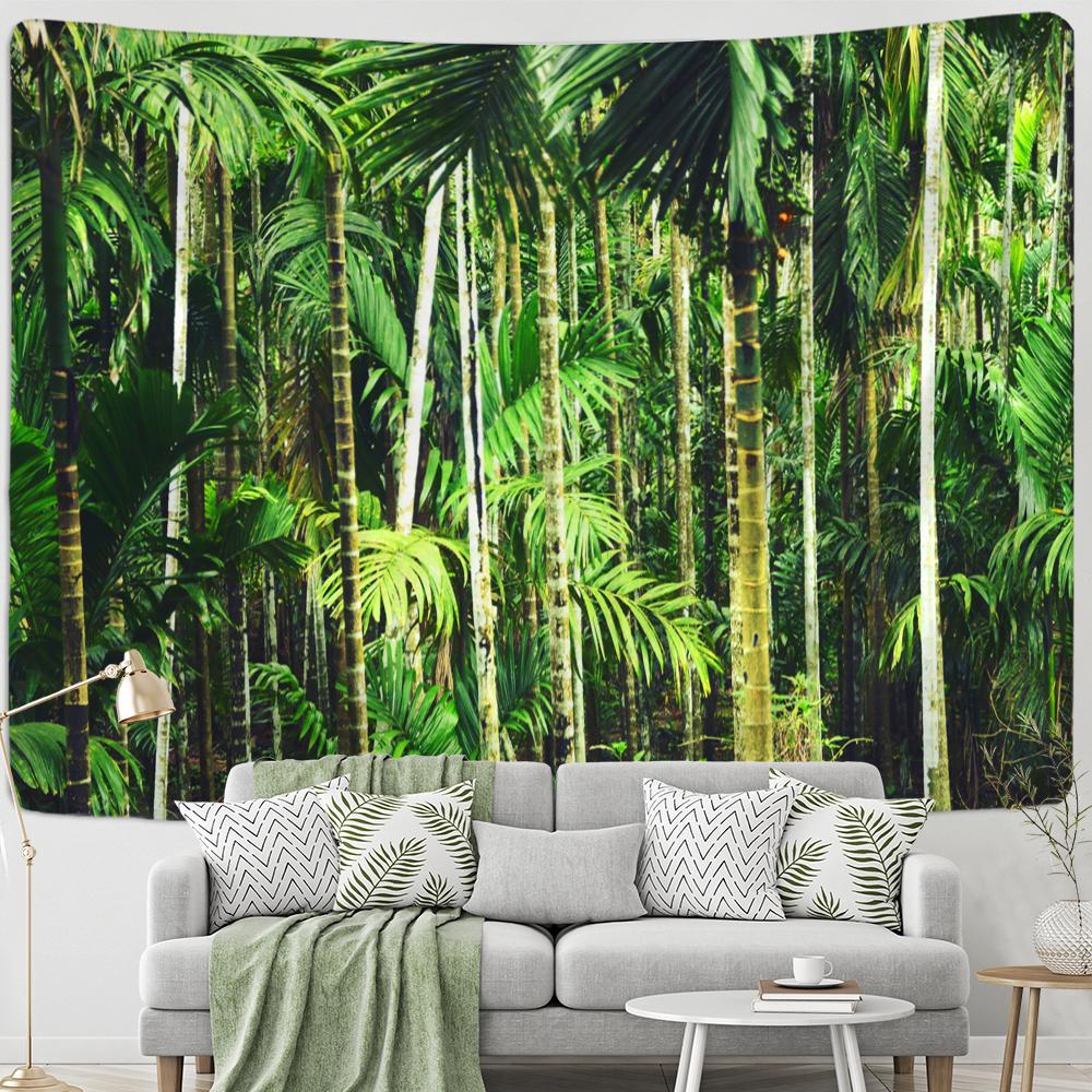 Гобелен с красным кленовым лесом, настенный психоделический колдовство, богемный стиль, хиппи, домашний декор для спальни