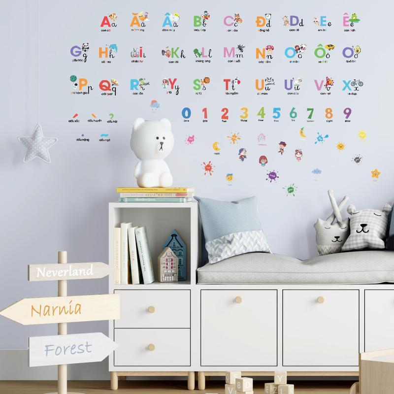 Child-Friendly Vietnamese Alphabet Decals for Vibrant Learning Environment