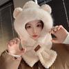 Cute Bear Plush Hooded Scarf Set