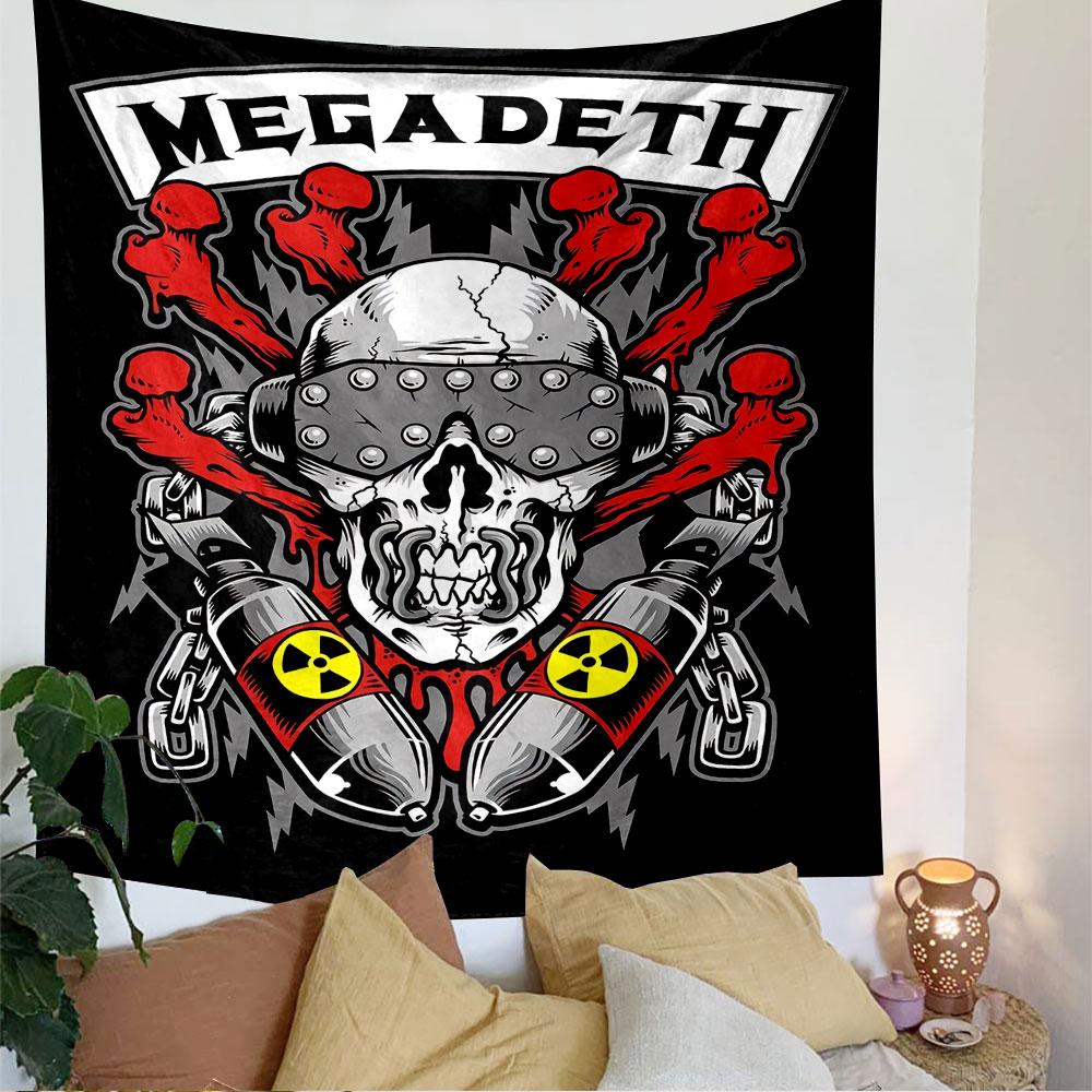 Megadeth Tapestry Wall Hanging, Heavy Metal Band Album Poster Art, Rock Wall Decor for Bedroom Living Room Dorm