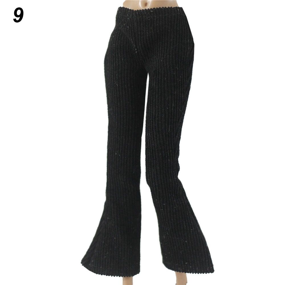 Fashion 1/6 BJD Dolls Casual Wears Floral Jeans Dolls Trousers Clothes Accessories Leather Pants