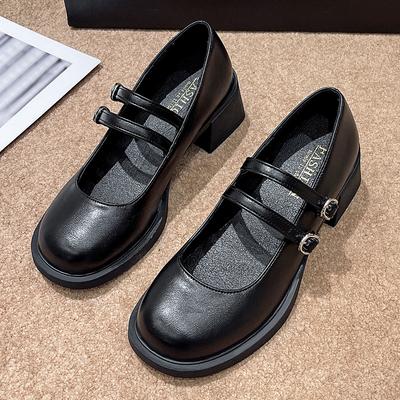 Туфли Мэри Джейн, новые женские винтажные мягкие туфли в японском стиле для девочек на платформе и высоком каблуке, женские туфли для косплея Jk Lolita