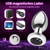 Girlfriend Metal Remote Control Anal Plug Magnetic Rechargeable Powerful Vibrator Backroom Massager Unisex Adult Toys