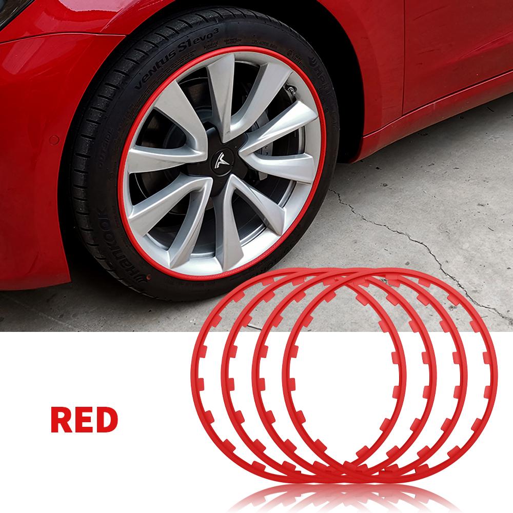 4PCS 21inch Car Wheel Rims Protector Decoration Strip Tire Guard Line Rubber Trim For Tesla AUDI BMW Ford Toyota Seat Volkswagen
