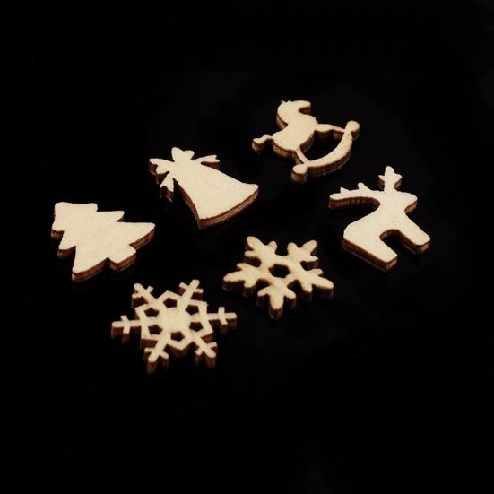 50 шт. древесная щепа, различные формы, записываемая древесная щепа, сделай сам, украшение для рождественской елки для рождественских елок