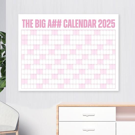 2025 Dry Erase Calendar Large Yearly Planner for Wall 47" X 35" Horizontal Layout Erasable Calendar for Classroom Office Home