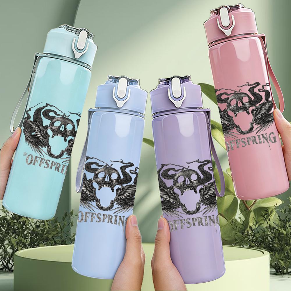 1PC Ornate Wolf Head Dark Grunge Print 750ml Portable Sports Water Bottle Leakproof Gym Outdoor Travel Drink Cup