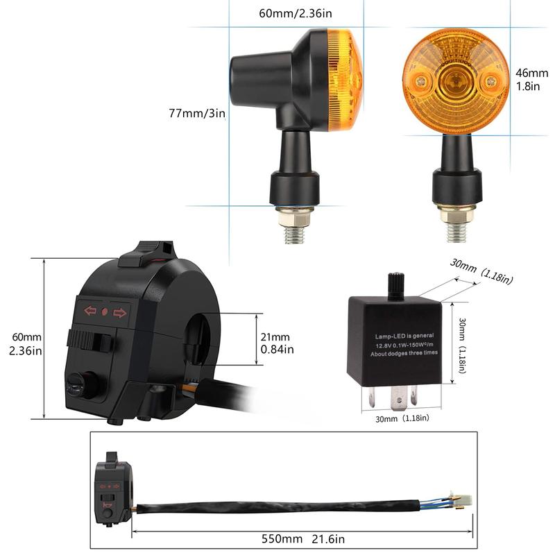 Motorcycle Turn Signals Light with Wiring Loom Harness Kit Indicator Wiring Loom Harness Kit Relay Switch Light Horn Flash Kit