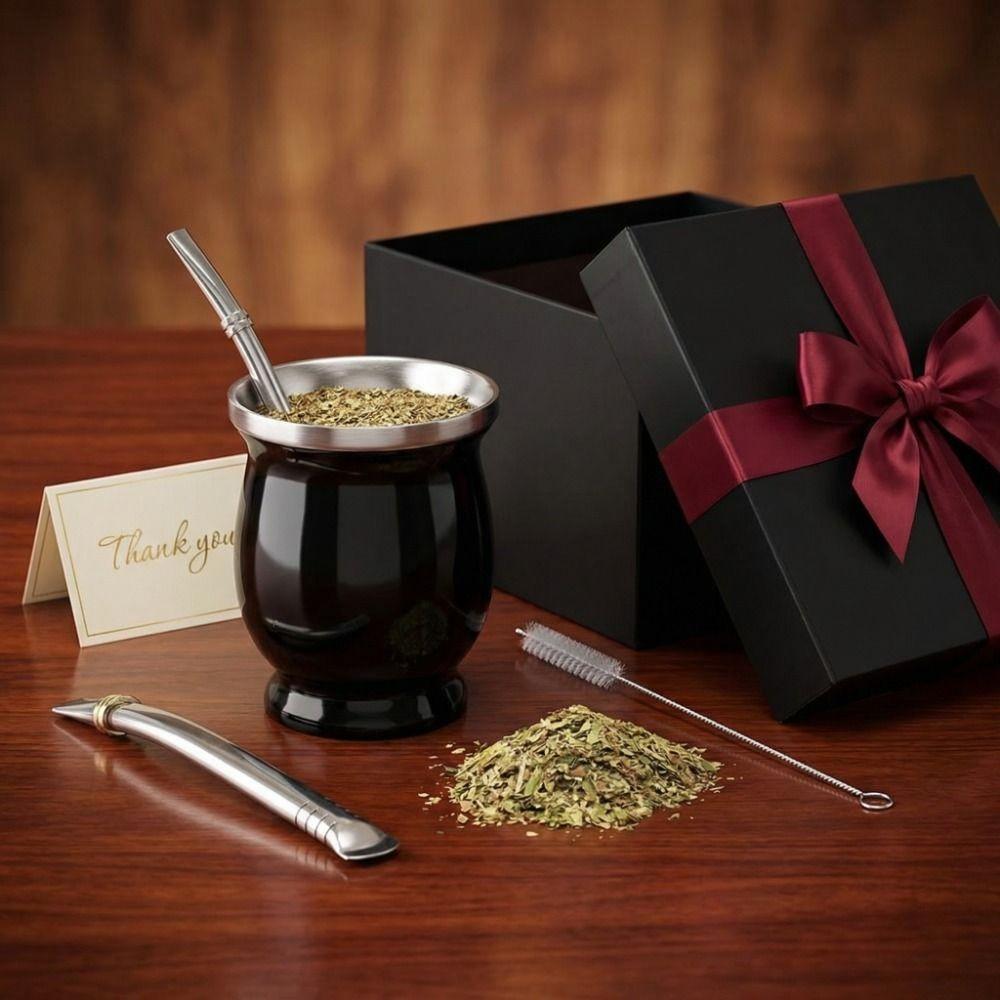 Double Wall Tea Cup Set Stainless Steel Straw Cup Practical Insulated Cup Tea Drinking