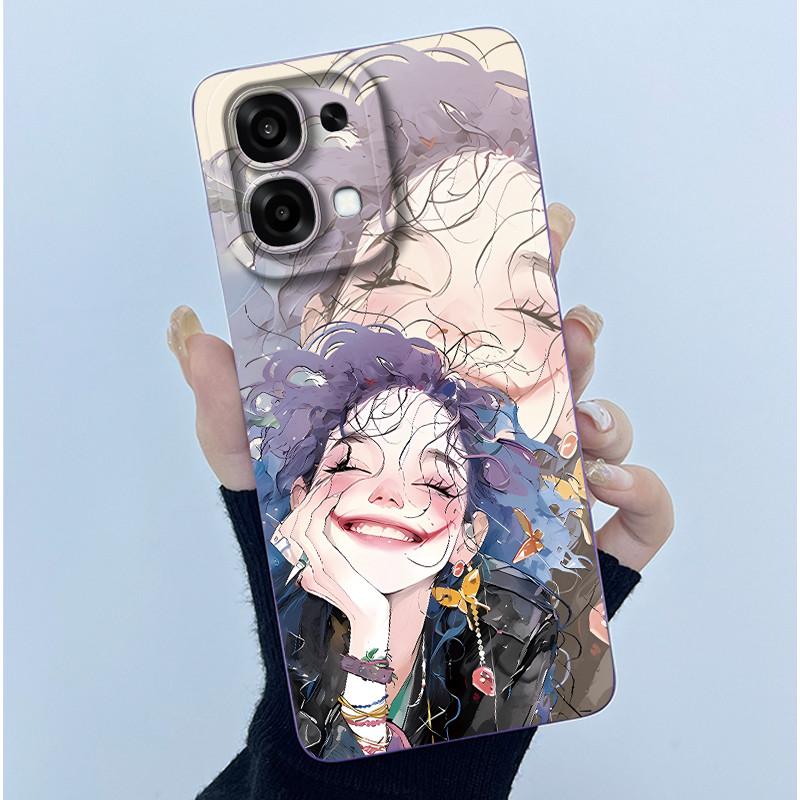 Чехол для Oppo A6 Pro 5G 4G Модный Минимализм Масляная Живопись Цветочный Силиконовый Мягкий Корпус Телефона Новый Дизайн Ударопрочная Задняя Крышка