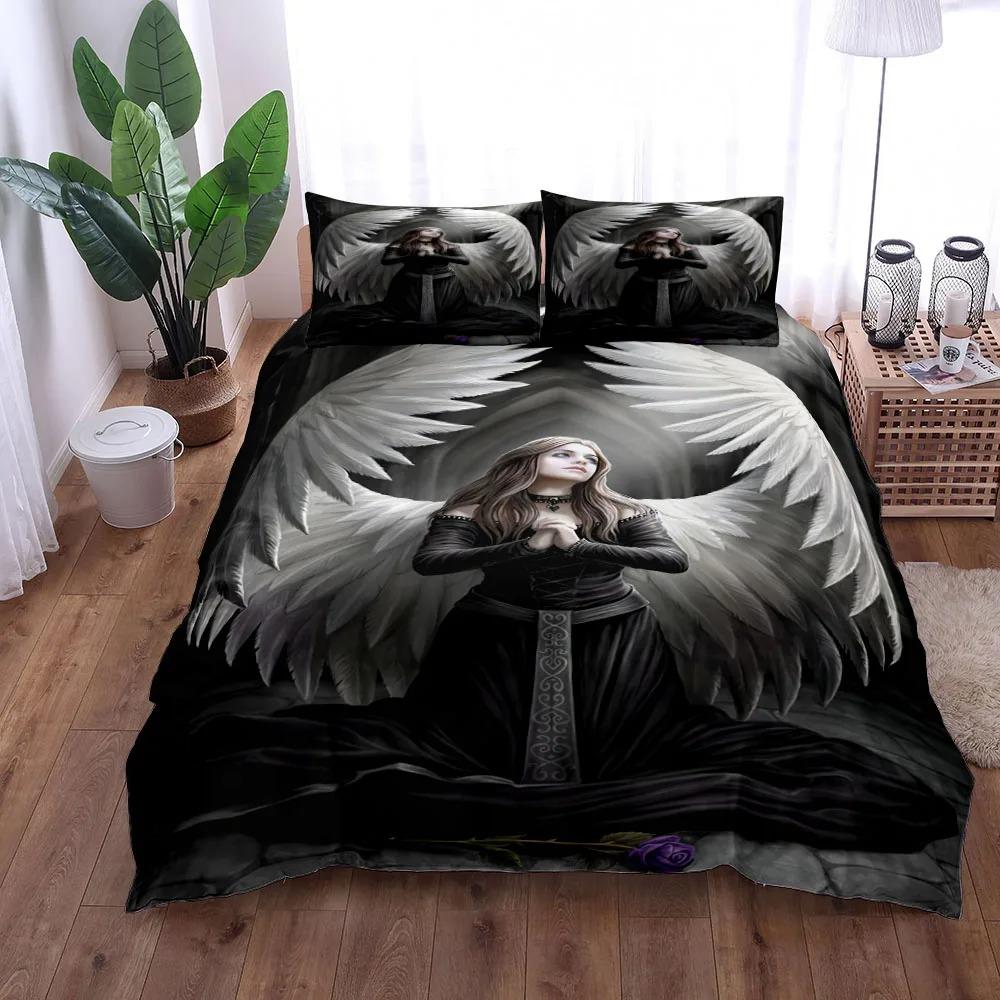 2024 Ангелы Народные Сказки Постельное Белье Комплект Король Королева Полуторный Односпальный Размер Пододеяльник Наволочки Комплект Постельного Белья