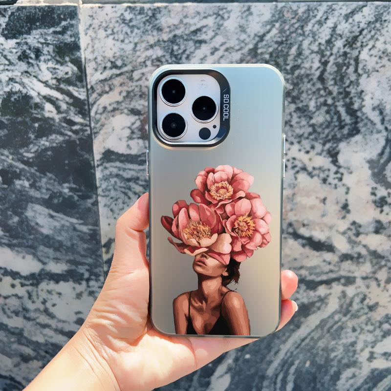 Женский модный чехол для телефона с цветком ромашки для iPhone 13 14 Pro Max Mini 16 15 12 11 Pro Max 15 14 Plus Ударопрочный лазерный чехол