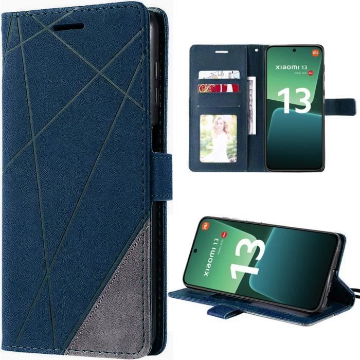 Чехол для Xiaomi 13 Flip Case из синтетической кожи, противоударный - Темно-синий
