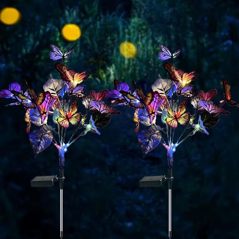 Solar Garden Butterfly Lights Outdoor Waterproof Decorative Lamp Festival Garden Lights for Yard Garden Yard Path Decoration