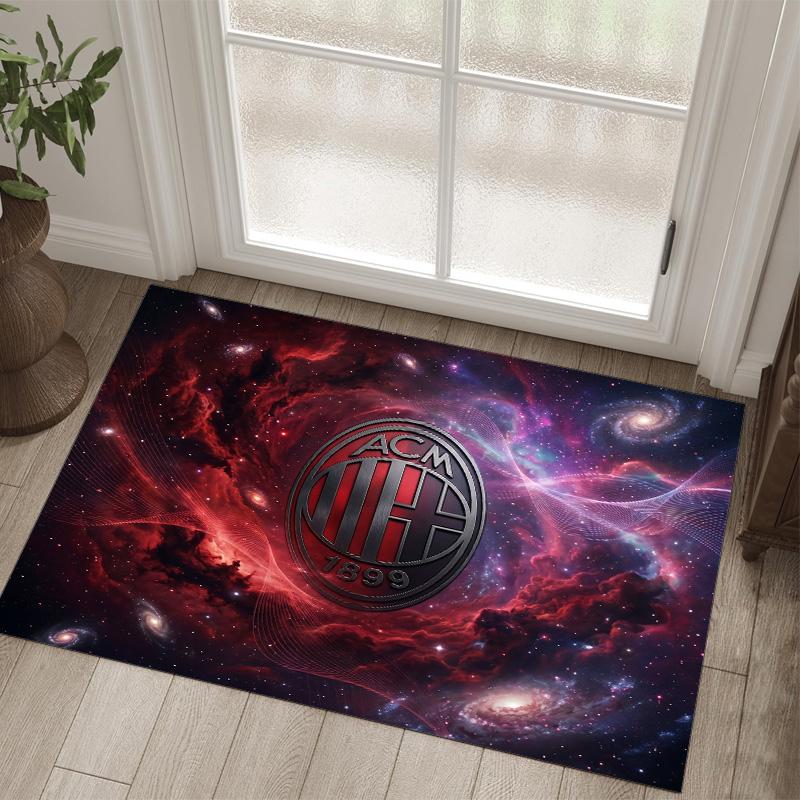 Дизайн AC Milan Кристальный Велюровый Ковер Уютный Не?Нескользящий ковер с принтом для спальни, гостиной, прихожей