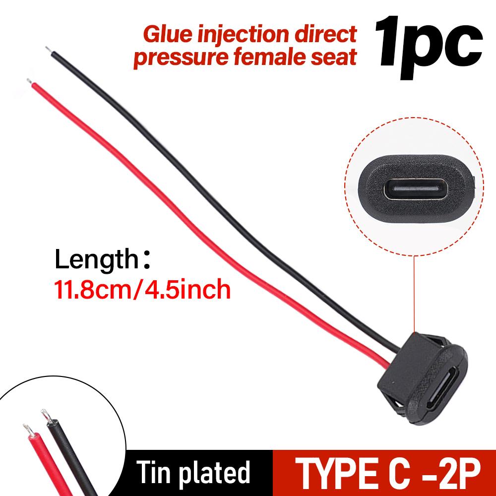 USB TYPE-C 2P клей прямого давления водонепроницаемый женский модифицированный электрический автомобиль быстрозарядное гнездо зарядное устройство вилка и розетка