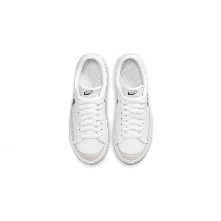 Nike Blazer Low 77 GS Sketch - белые черные детские кроссовки Pure-Platinum DM7819-100