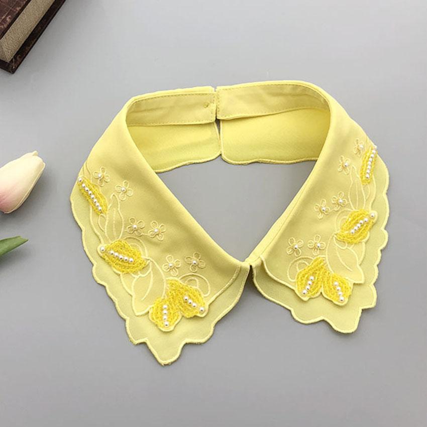 Белая черная рубашка с искусственным воротником для женщин, кружевной ажурный съемный воротник, ромбовидный лацкан, рубашка, блузка, топ, ожерелье, аксессуары для одежды