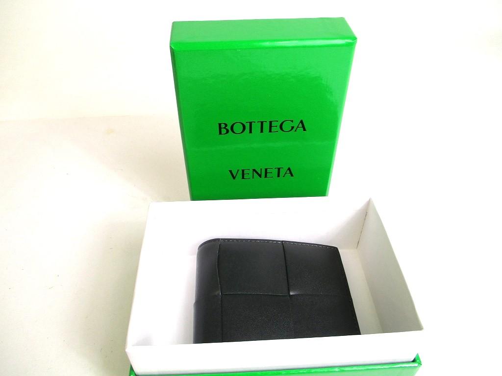 Оригинальный черный кожаный кошелек для купюр BOTTEGA VENETA с кассетой, складной, #a417, восстановленный
