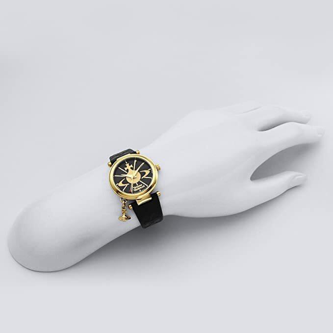 Б/у [Бесплатная доставка] Женские часы Vivienne Westwood Vivienne Orb VV006BKGD Черный x Золотой