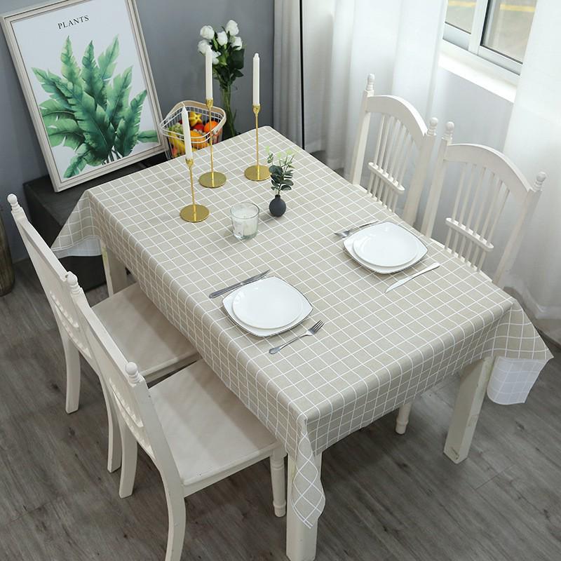 Luxury Waterproof PEVA Plaid Tablecloth & Chair Mat - Oil-Proof, High-End Rectangular Dining Cover