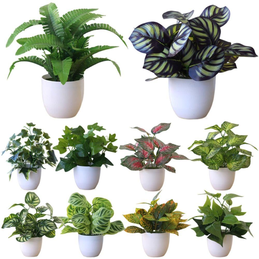 Зеленые Искусственные Растения Бонсай Искусственная Трава Симуляция Зелени Бонсай Реалистичный Горшечный Сциндапсус